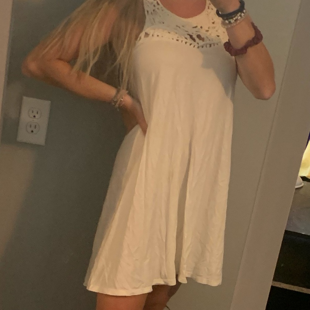 Billabong White Crochet Top Dress